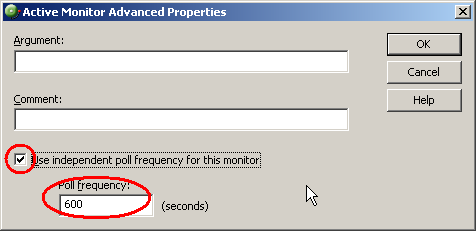 On peut alors cocher la case «Use independent poll frequency for this monitor» : L intervalle de polling défini ici sera appliqué pour ce monitor en particulier. 2.