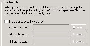 Cette option permet de sélectionner une image de boot WinPE par défaut selon le type d architecture.