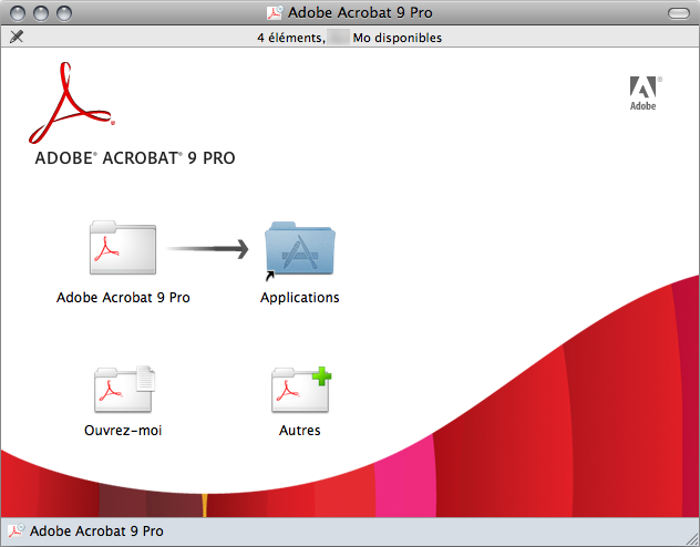 Installation sur Mac OS Adobe Acrobat La procédure d installation d Adobe Acrobat est la suivante. Adobe Acrobat DVD-ROM for Mac est fourni avec le S1500.