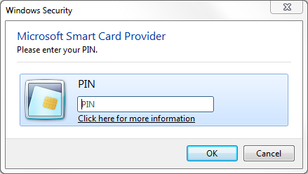3. Une fois un certificat sélectionné, une invite vous demande d'indiquer le PIN ou le mot de passe du certificat (le cas échéant) afin d'y accéder.