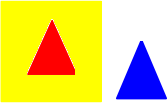 Cela se produit même lorsque l'objet est entièrement contenu. 7. Testez le conteneur. Dans l'exemple, seul le triangle rouge, mais pas le bleu, peut être placé dans le conteneur.