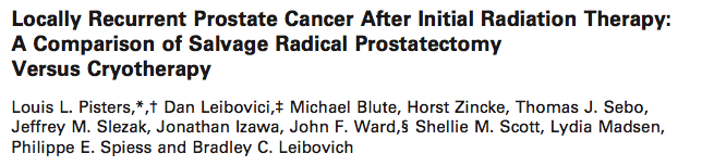 Prise en charge des récidives après radiothérapie Prostatectomie Pourquoi les détecter?
