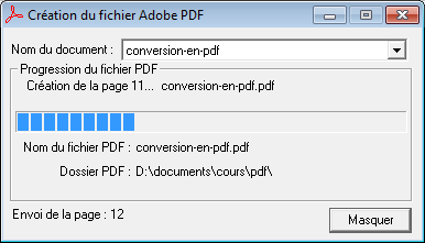 III.5.3 Opération de conversion avec PDF Maker La conversion en PDF démarre via la commande CONVERTIR EN ADOBE PDF au menu ADOBE PDF.