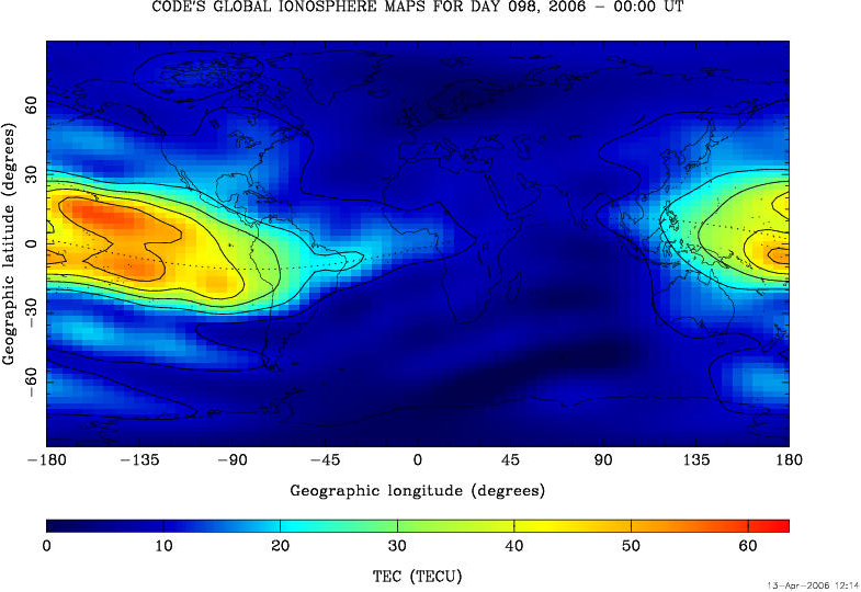 Ionosphère L'ionosphère (220 400 km) est un milieu dispersif pour les ondes radio en bande L => retard du temps de trajet ou avance de phase