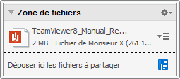Fonctions multimédia 9.6 Partager des fichiers pendant une session TeamViewer La mini-fenêtre Zone de fichiers.