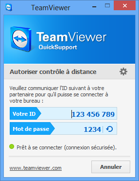 Modules TeamViewer 11.2 Le module TeamViewer QuickSupport TeamViewer QuickSupport est une application sous forme d'un seul fichier exécutable.