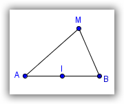 7.4 Formule de la médiane Figure 10 Théorème ( Médiane ) Si MAB est un triangle et I le milieu de [AB] alors (1) MA + MB = MI + 1 AB () MA MB = MI BA (3) MA MB = MI IA = MI IB = MI 1 4 AB ( Formule 1