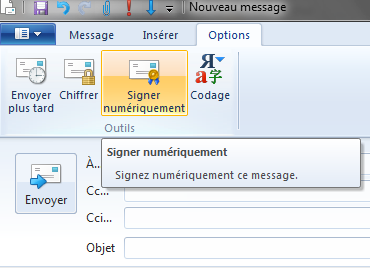 Signer numériquement un message avec Windows Live Mail Vous voulez que votre destinataire soit assuré que vous êtes bien l'expéditeur du message qu'il vient de recevoir?