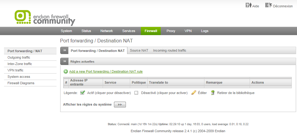 - Destination NAT : Destination NAT est généralement utilisé pour permettre l'accès réseau limité à partir d'un réseau non sécurisé, ou de translater certains ports à d autres adresses.