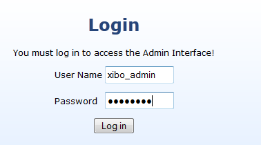 Choisissez un password administrateur, pour votre service XiBO : Remplissez le formulaire, selon l image suivante : Et cliquer enfin sur le mot here, pour vous