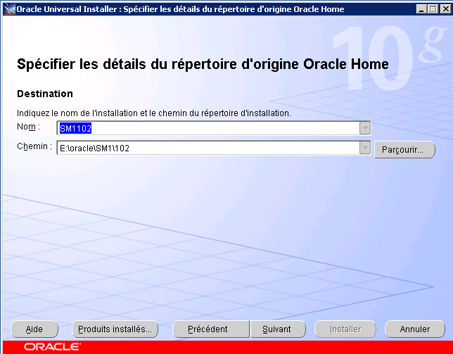 Installez maintenant le Patch Oracle se trouvant dans le répertoire où vous avez copié les DVDs. Ce patch se trouve dans le dossier Oracle_Patch\NT\I386.