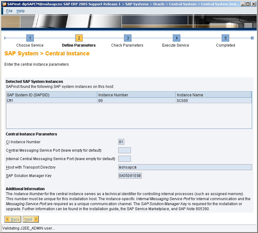 Saisissez les paramètres de la base de données. Donnez l emplacement DVD suivant : du «SAP ERP 2005 SR1 51031798 AP ECC 6.