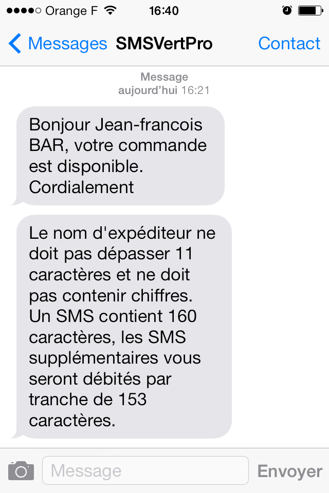 Le SMS Vert Pro SMS Direct Opérateur Qualité Premium Envoi en France et International Accusé Réception 160 Caractères Envoi instantané ou