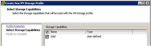 L assistant Create New VM Storage Profile (Créer un profil de stockage VM) démarre.