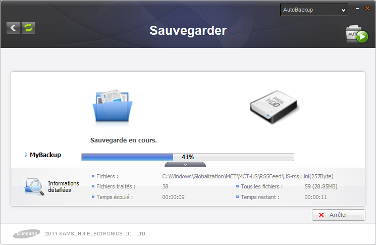 Chapitre 2 Utilisation de Samsung Drive Manager