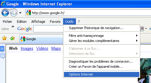 5.1 Sous Internet Explorer a) Cliquez sur