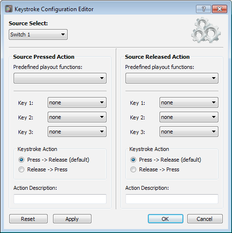Réalisation de votre configuration L'application du mappeur de clavier virtuel de la console Airence peut être divisée en une section configuration editor et une section configuration viewer comme on