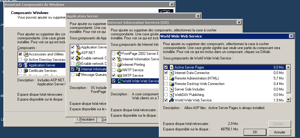 2 INSTALLATION DES COMPOSANTS SYSTEME 2.1 Microsoft Windows Server (2003 ou 2008)!!! Windows est un produit MICROSOFT qui ne fait pas partie de la fourniture VIGISOFT.