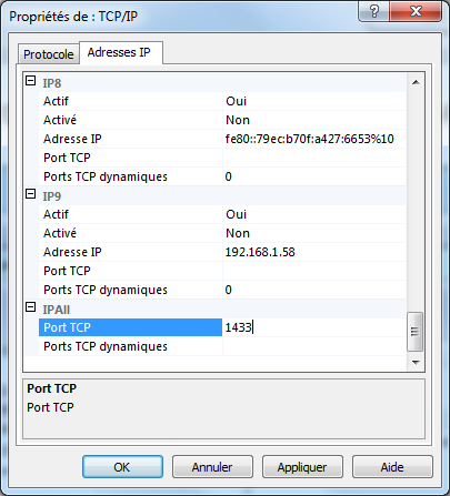 Le message d Avertissement s affiche, cliquez sur Sélectionnez à nouveau le protocole «TCP/IP», puis un clic droit de la souris «Prorpiétés» Dans l onglet