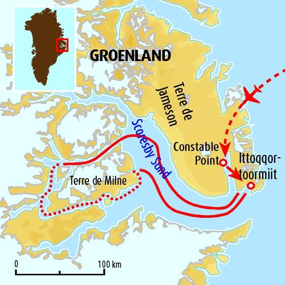 CIRCUIT ACCOMPAGNÉ GROENLAND Dans le plus grand fjord du monde Au début du 19ème siècle William Scoresby parvient à franchir les glaces compactes isolant la côte Est du reste du monde.