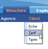 Aller dans structure/client/tarif. Notre tarif va être caractérisé par : un Code Tarif (à renvoyer à un client) et un Code Grille (à renvoyer à une zone, un secteur.