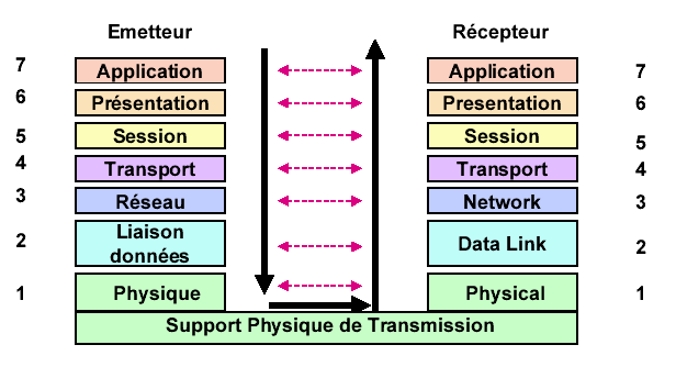 La couche PHYSIQUE transmet des signaux qui codent les données sous forme de 0 et 1. La carte réseau se trouve en partie sur la couche 1 et sur la couche 2.
