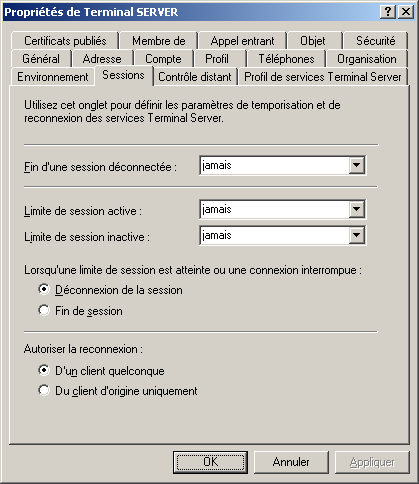 Module 14 : Installation et configuration des services Terminal Server 27 Configuration des paramètres des sessions Objectif de la section Identifier les paramètres à appliquer aux sessions Terminal