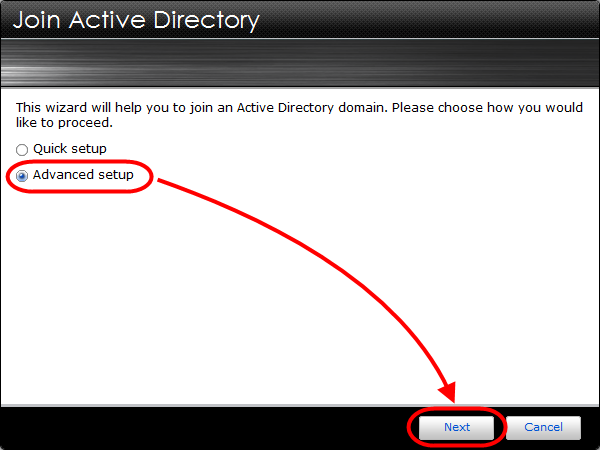 2.2 Connecter le NAS au domaine AD ETAPE 1 Dans ADM sélectionnez [Services] [Windows]. Dans l'onglet Active Directory cliquez sur [Joindre le domaine].