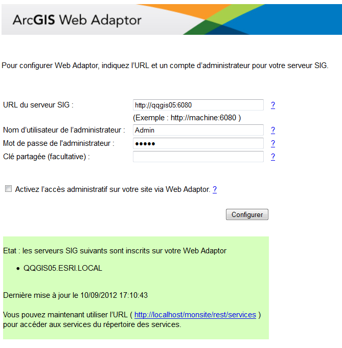 ArcGIS Server Web Adaptor Pratique Permet d intégrer ArcGIS server à votre site web existant. Sécuritaire Un seul point de connexion pour les requêtes.