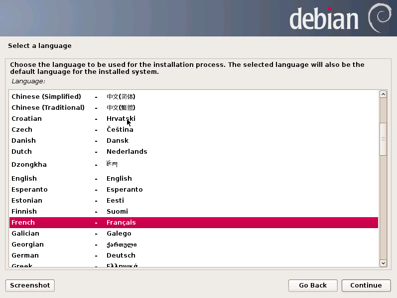 Choisissez si vous souhaitez installer votre serveur Debian en mode «graphique» ou «core» et appuyez sur «entrée».