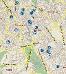 5.4 Liste et cartographie de l offre située sur Ixelles Source : www.bruxellessocial.
