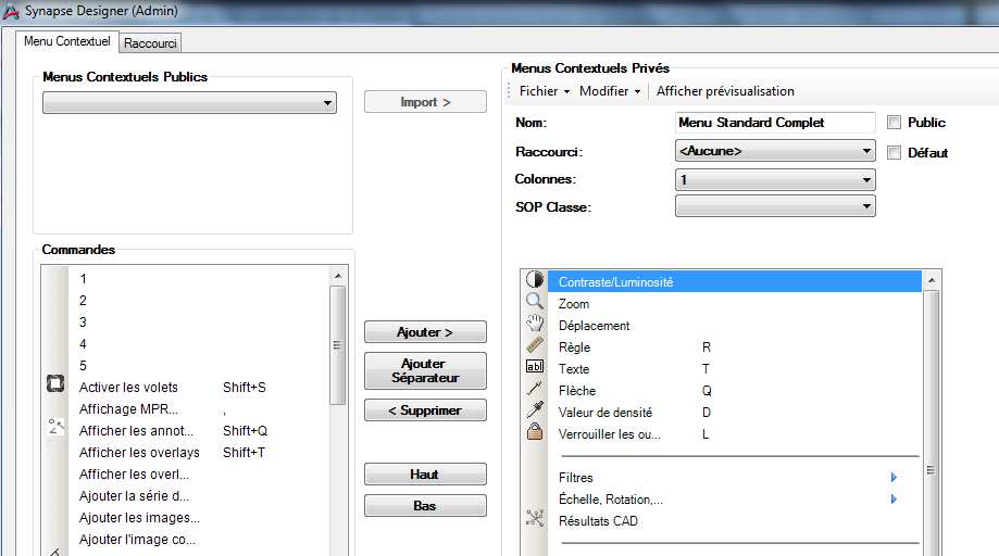 Modifier la position d un outil. Nom du menu Modalité d application du menu Une fois le menu paramétré, faire Fichier, enregistrer. 6.