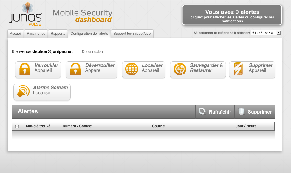 Utilisation du tableau de bord Mobile Security Dashboard New applications [Nouvelles applications] : affiche les nouvelles applications qui ont été installées sur l'appareil.