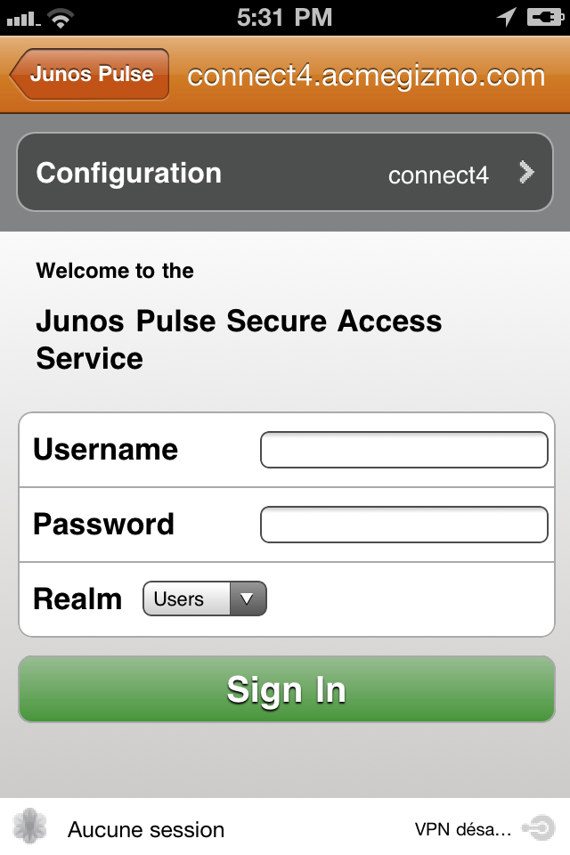 Utilisation de Junos Pulse sur les appareils portables Certificate [Certificat] : si votre administrateur réseau vous a fourni un certificat numérique (généralement en pièce jointe à un courriel ou