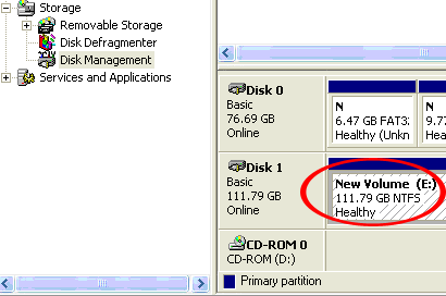 The New Partition Wizard will appear. Follow the instructions in the wizard to complete setting up the drive. Once complete, the Disk should show up as Healthy with a drive letter assigned (i.e. E:).