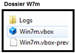 vboxcontiennent chacun une configuration pour le fichier W7.vdi. d) qu une version de fichier.