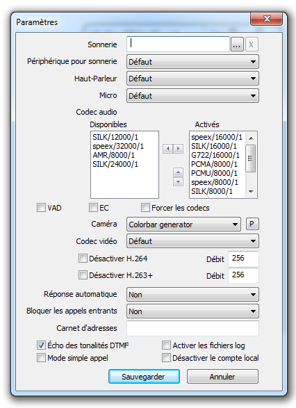 Programmation coté client SIP sous Windows : NovoSIP for PC Après avoir lancé le logiciel, faire un clic droit sur l icone se trouvant en bas de l écran de votre PC et choisir tout d abord le menu