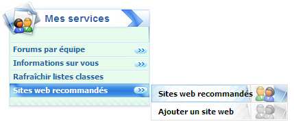 Sites web recommandés Outil accessible à partir du menu«mes services».