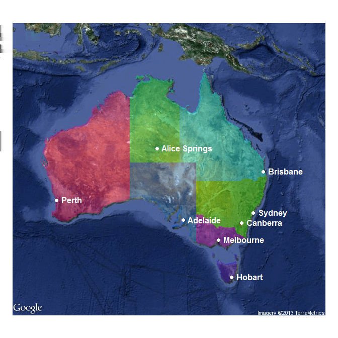 Figure 3.12 Carte des états australiens sur fond satellitaire 3.3 Cartographie d un objet matriciel Regardons maintenant comment représenter un objet de type raster.