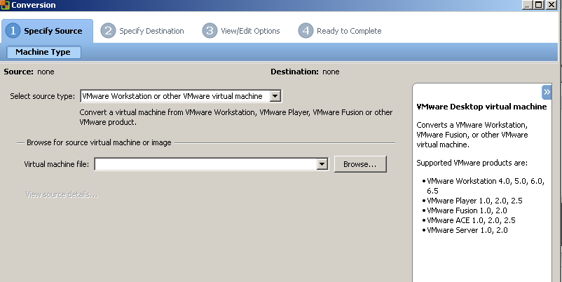 Ici la source de votre VM : VMware Workstation. Chemin du fichier.vmx.