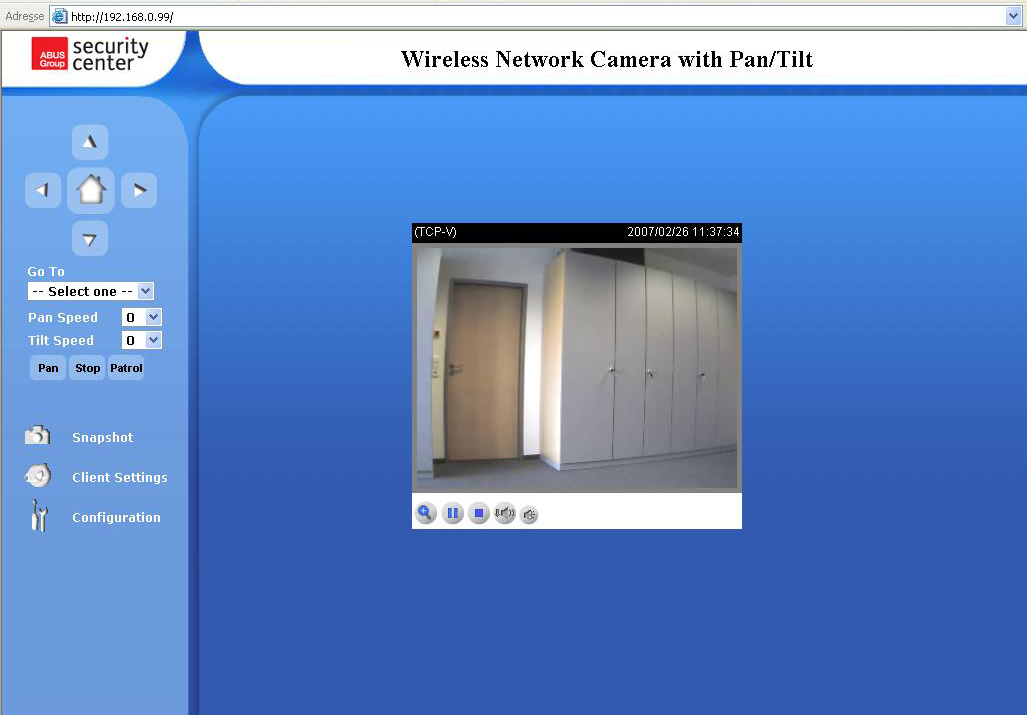 Droits de l administrateur Ecran «Network camera» La fenêtre principale affichée est en trois parties : «Configuration» : Ces éléments d'interface utilisateur permettent de configurer la caméra.