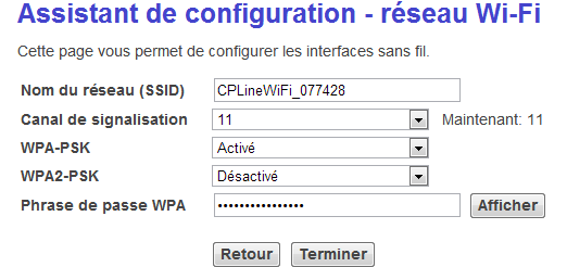 Entrez les paramètres du réseau local. Si vous avez accès à internet et à cette page, il est conseillé de ne rien modifier. Vous pouvez modifier le nom du réseau WiFi pour un nom personnalisé.