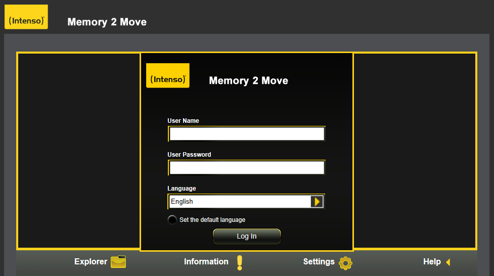 Configuration de «Memory 2 Move» Lorsque vous serez parfaitement connecté à Memory 2 Move, votre navigateur internet s ouvre. Vous devez alors vous connecter à l interface web.