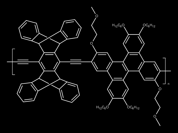 Figure 1-8 : Dérivé du dibenzochrysène développé par Swager Enfin, il est important de noter que les poly(p-phénylèneéthynylènes) développé par Swager sont au cœur du dispositif Fido AFP [22]