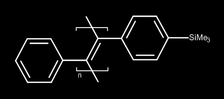 Figure 1-11 : Structure du poly([1-phenyl-2-(4-trimethylsilylphenyl)]acétylène) (TMSDPA) D après les auteurs, les groupements phényles de part et d autre de la double liaison permettent d éviter l