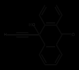 Figure 1-17 : 9-éthynyl-9-hydroxyanthrone c) Bilan de l étude bibliographique Comme nous l avons vu, la très grande majorité des composés référencés dans la littérature, pour la détection de composés