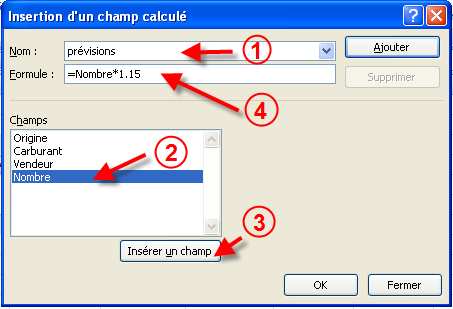 Ajouter un champ calculé Livret Utilisateur Excel 2007 Niveau 2 A partir d'un tableau existant, il est possible de faire des projections.