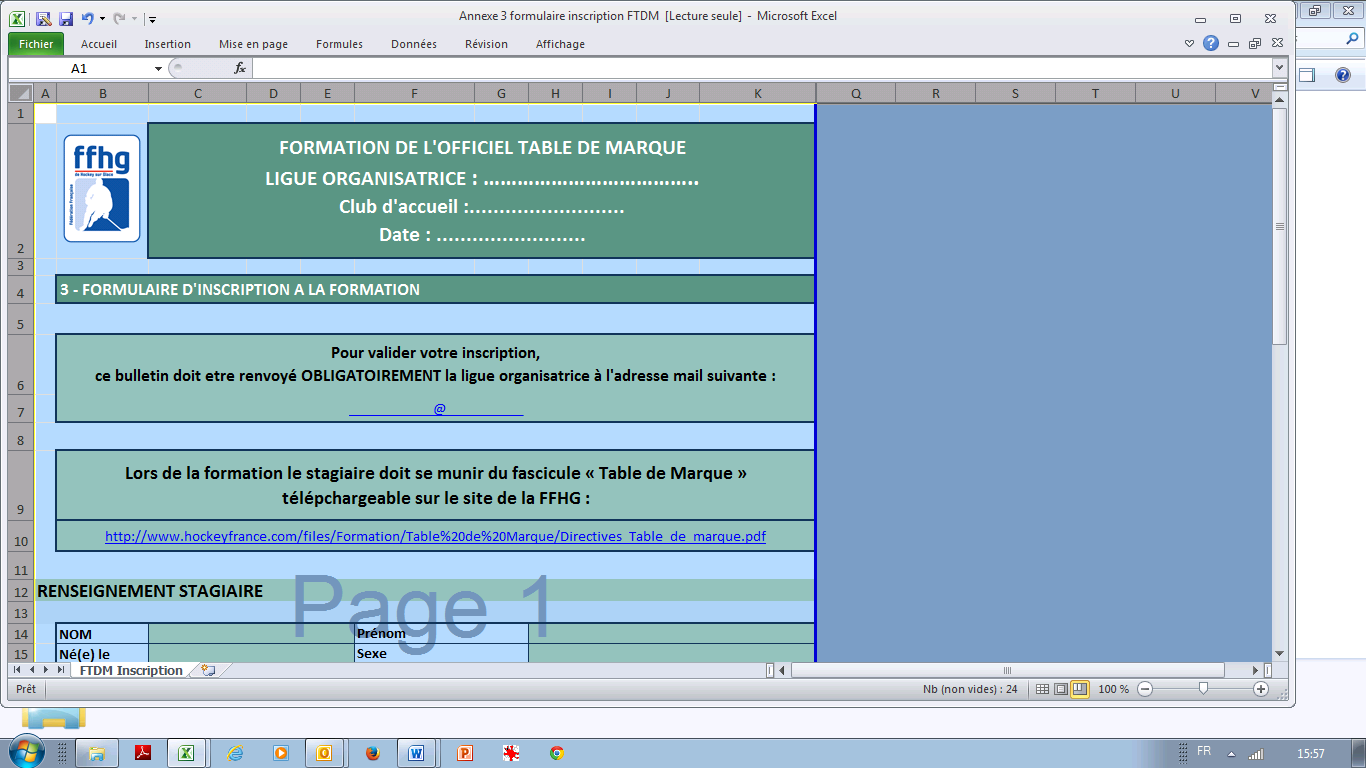 3 FORMULAIRE TYPE D INSCRIPTION La version Excel du document qui est téléchargeable pour