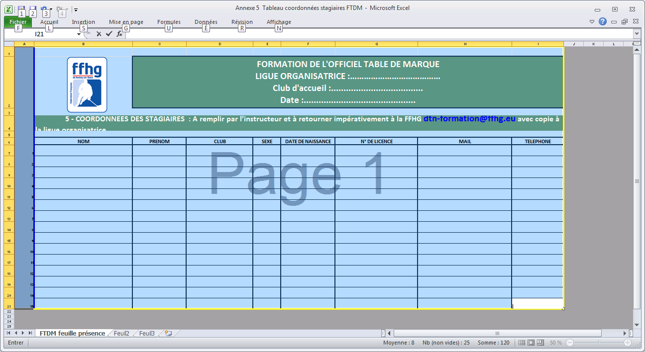 5 TABLEAU TYPE DE COORDONNEES DES STAGIAIRES La version Excel du document qui est téléchargeable