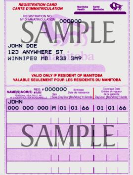 Carte de Santé Manitoba et carte d